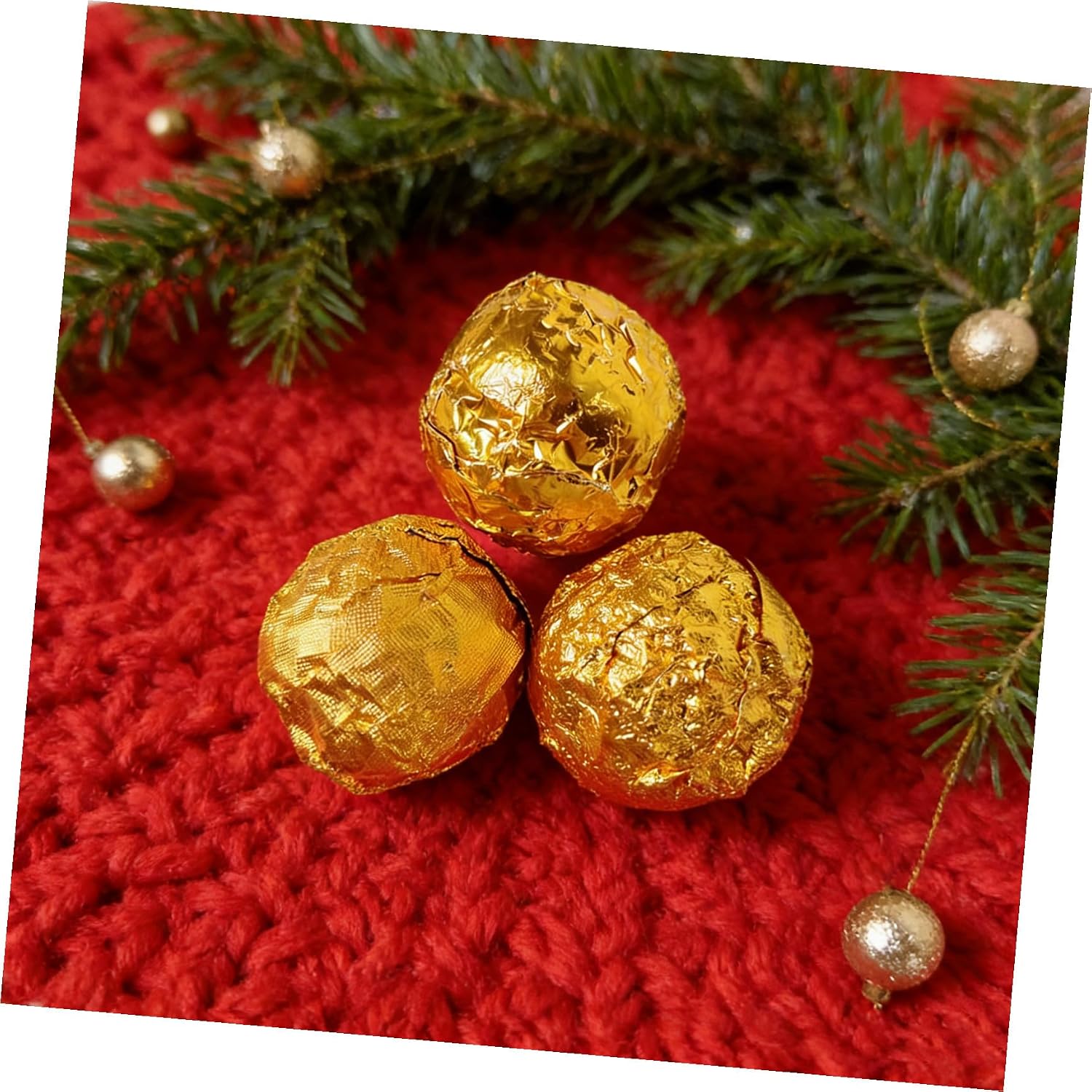 Happyyami 500pcs Aluminum Foil Candy Wrappers Gold Wrapping Paper for Chocolate Foil Paper Wrapping for Candy Boxes Christmas Decorations