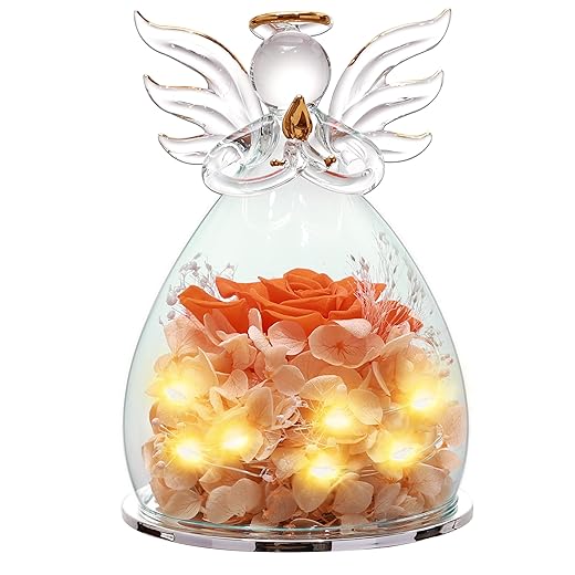 ANLUNOB Preserved Flower Rose in Glass