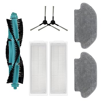 Reverbo Replenishment Kit | Replacement Parts | Accessories Compatible with Viomi V3 | Filters, Bristle Brush, Full Wet Mop Cloths, Side Brushes
