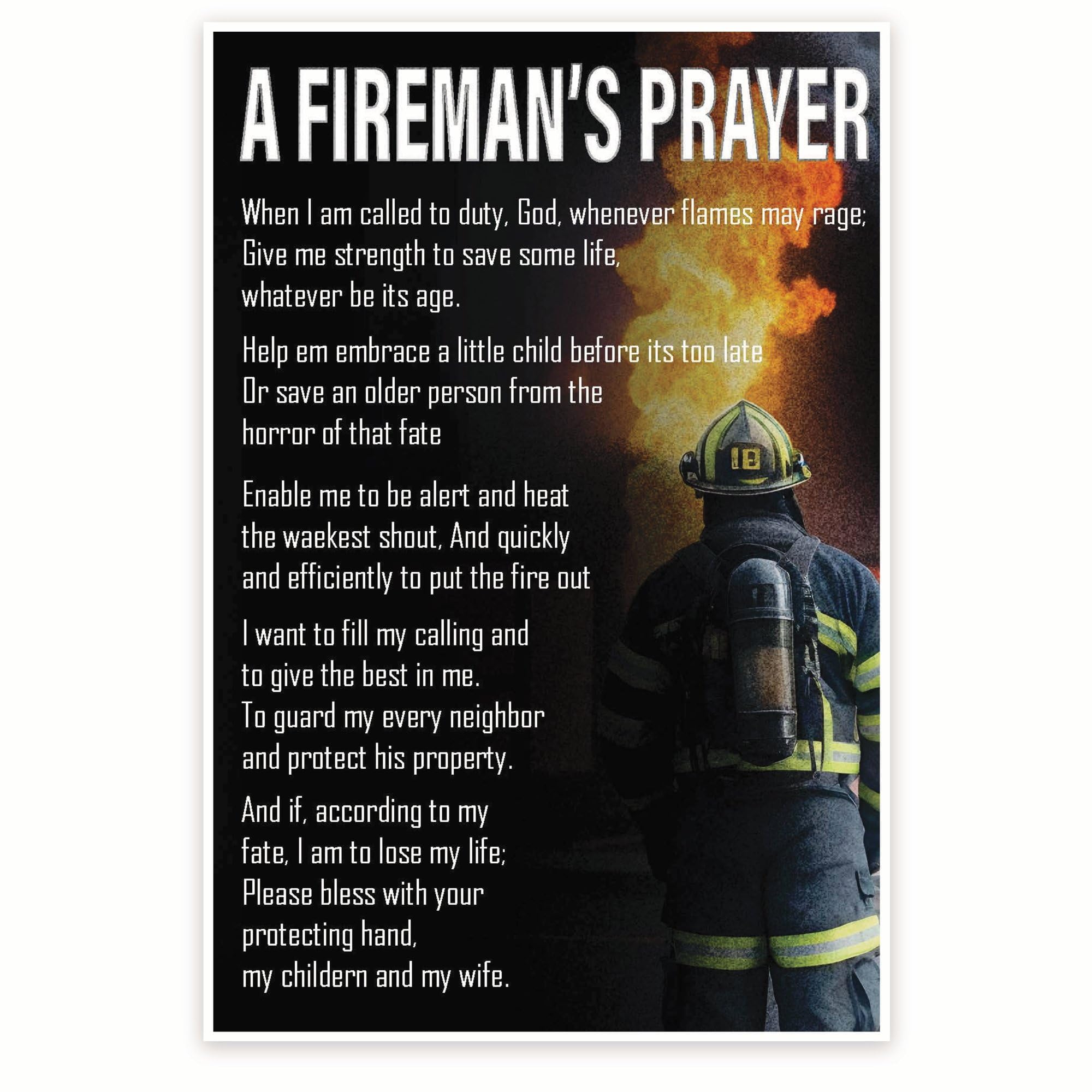 amazon-com-bliss-monkey-co-a-fireman-s-prayer-poster-firefighter-wall-art-firefighters-creed-decor-12-x-18-inch-poster-unframed-premium-100lb-gloss-made-in-usa-bmcp0110-posters-prints for Free Printable Fireman S Prayer Amazon.com: Bliss Monkey Co. A Fireman's Prayer Poster - Firefighter Wall Art - Firefighters Creed Decor - 12 x 18 Inch Poster - Unframed - Premium 100lb Gloss - Made In USA - BMCP0110: Posters & Prints for Free Printable Fireman S Prayer