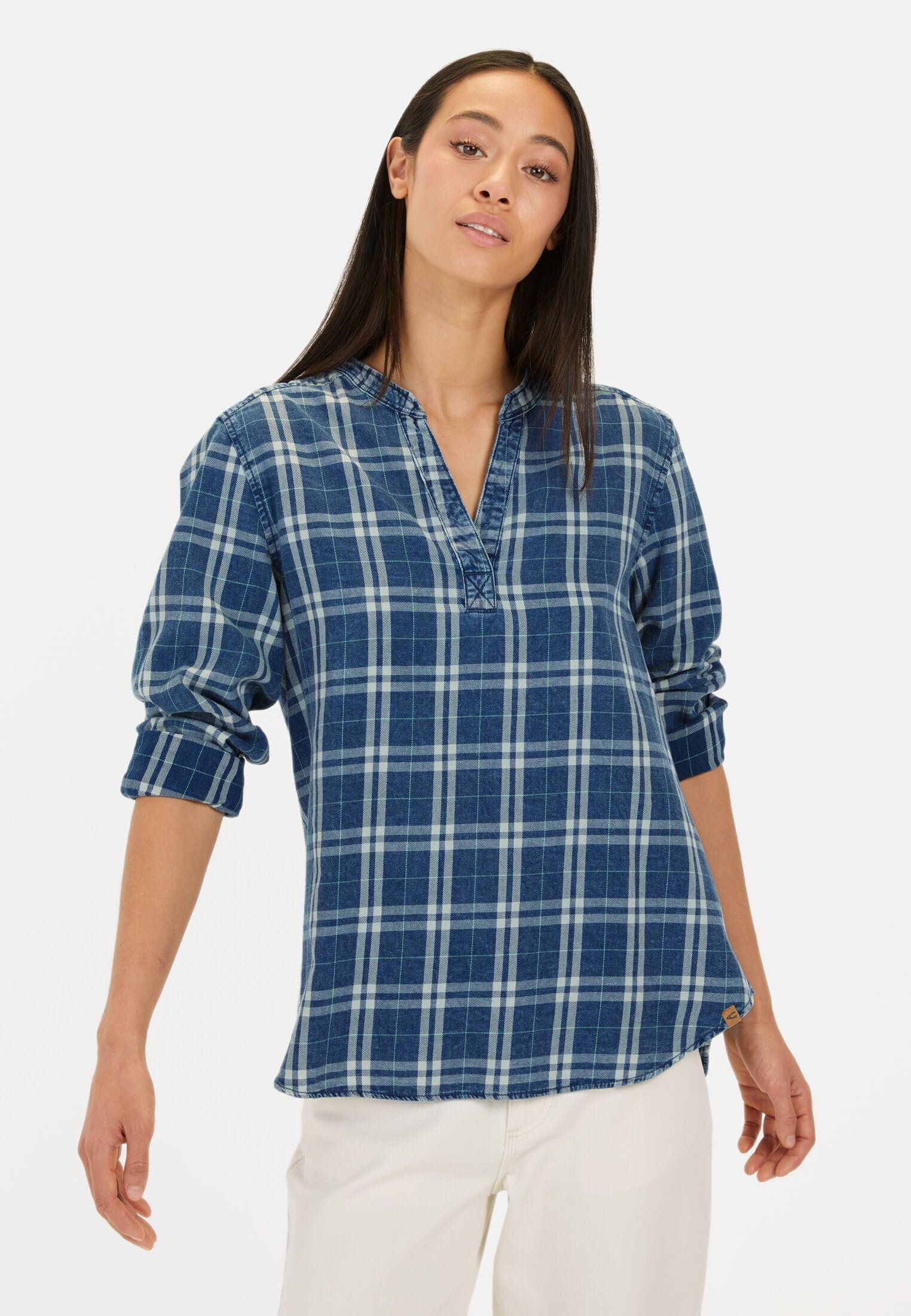 camel active Damen Schlupfbluse aus Reiner Baumwolle