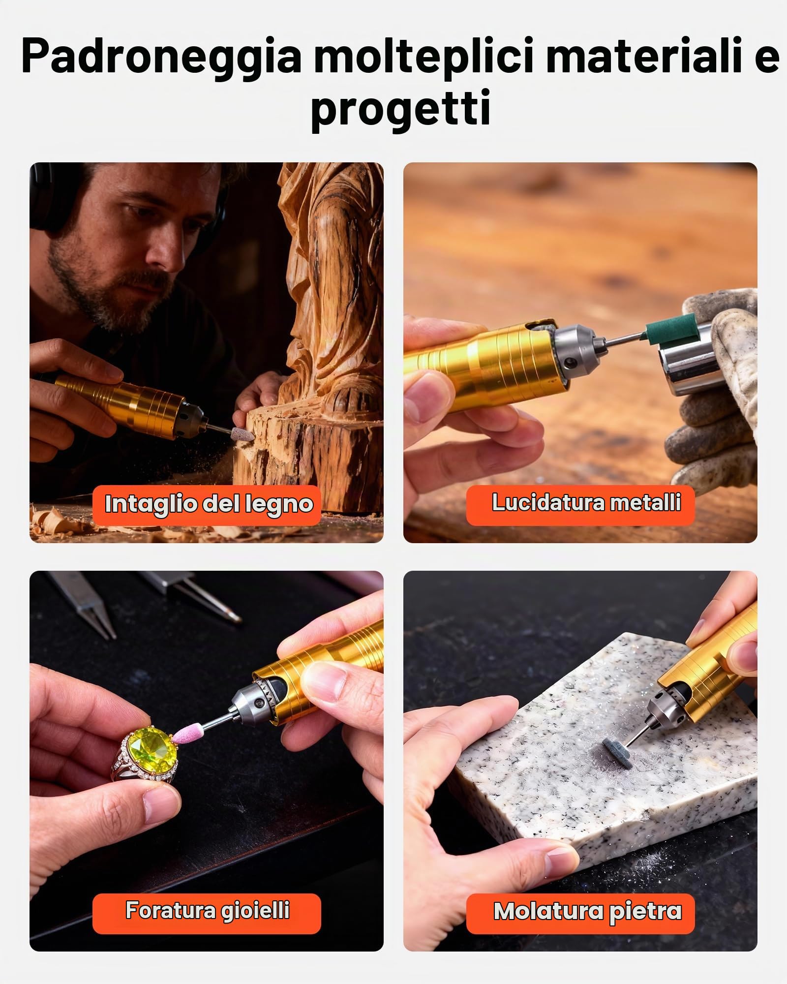 VEVOR Smerigliatrice ad Albero Flessibile Utensile Rotante Elettrico da 1200 W Velocità 30000 giri/min, Lucidatrice Sospesa Elettrica Controllo a Pedale per Levigatura Taglio Metallo Legno Fai da te