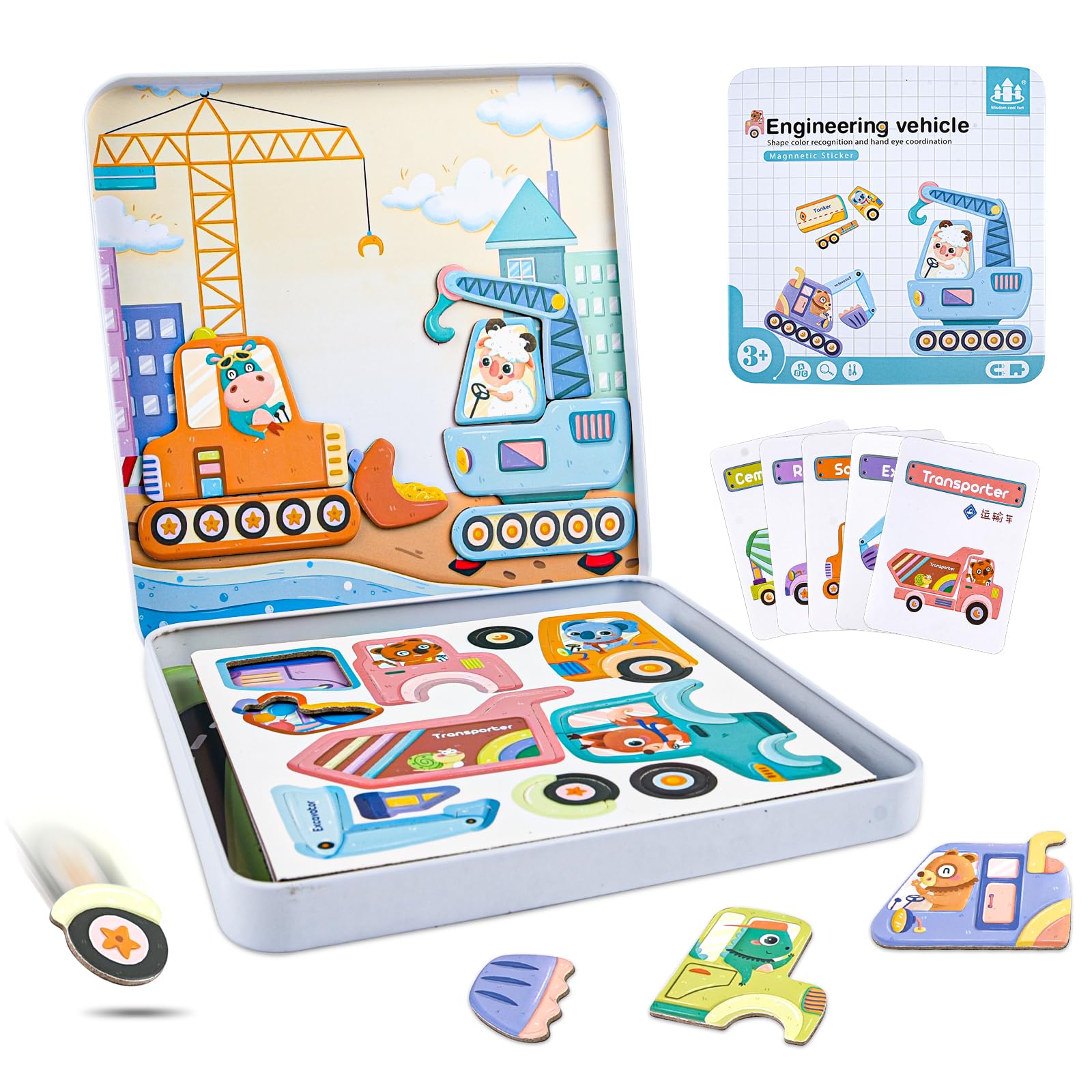 ASTARON Magnetic Puzzles for Toddlers  38 Pieces, 2 Scenes, Portable Travel Toy, Educational Gift for Kids