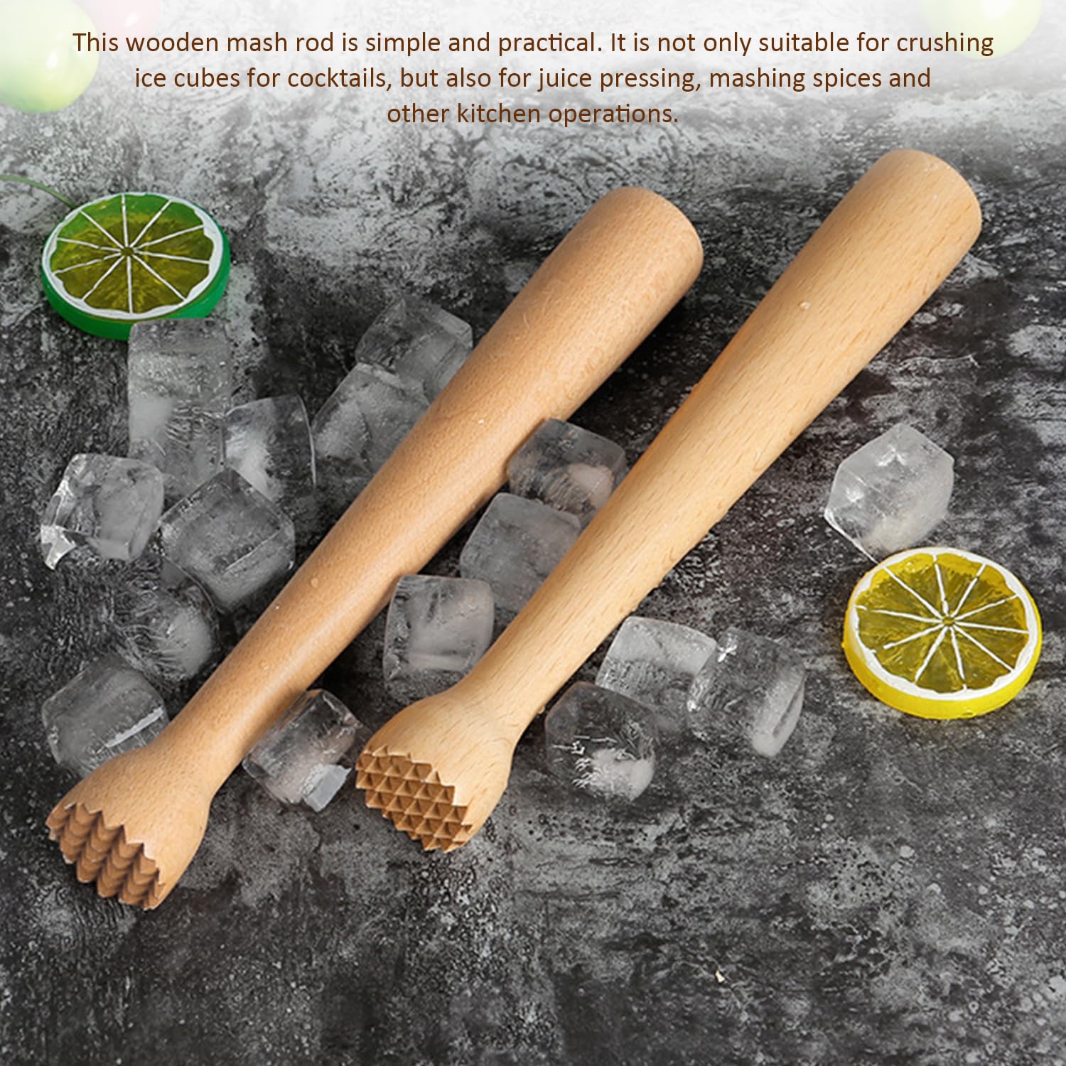 2 Piezas De Varillas De Puré De Madera, Accesorios Auxiliares De Fermentación Simple, Paletas De Cóctel Trituradas, Varillas De Puré Multifuncionales, Accesorios De Cocina.