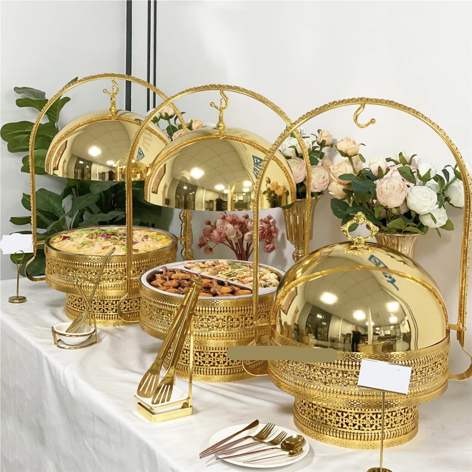 8L Chafing Plat Set Single Pot, plateau buffet chaud en acier inoxydable pour la restauration Party.Easy Clean Lid Garde Les Repas Chauds.Plats de service polyvalents pour les événements et l'utilisat