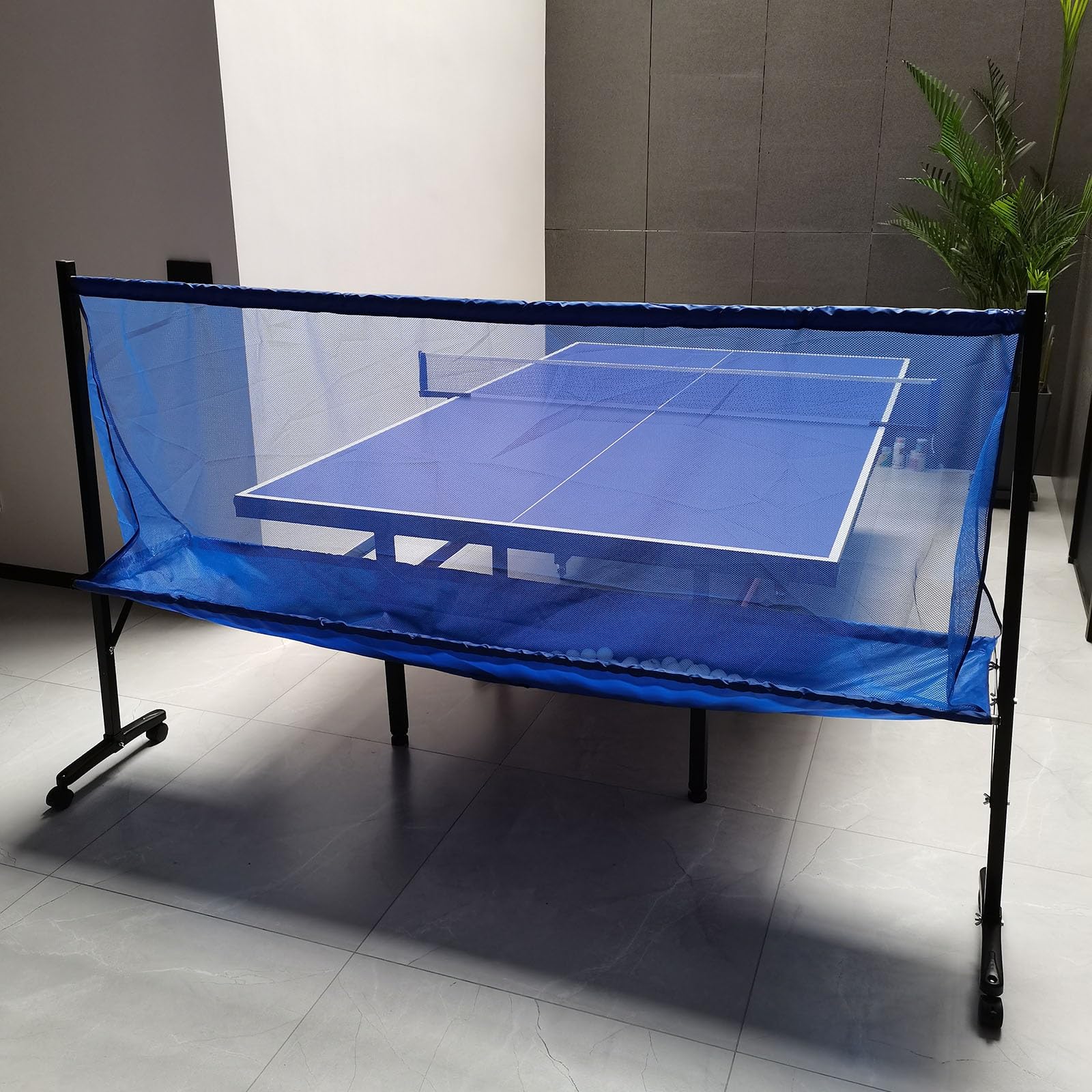 RENLXFI Park/Community/School Ping Pong Collecting Net, Movable Table Tennis Ball Return Training Tool/Trainer for Beginners Intermediate Advanced Competitions Practice, Easy Set Up