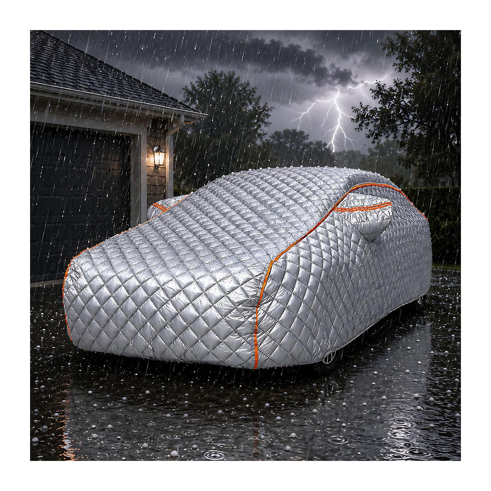 Telo Copriauto Antigrandine Imbottita Per FIAT Panda Hybrid 2021-2026,Telo Copri Auto Esterni,Anti-Neve, Antipioggia, Antivento,copriauto Protezione Completa
