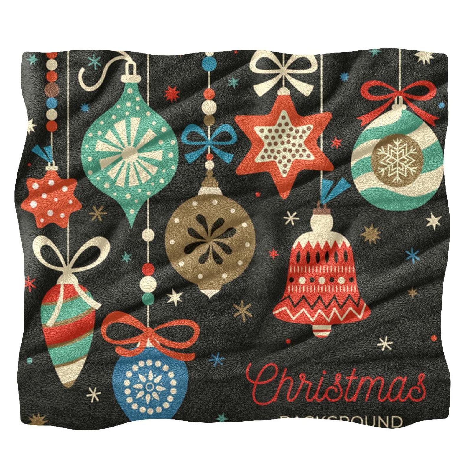 Coperta decorativa in pile con sfondo natalizio per divano, divano o letto