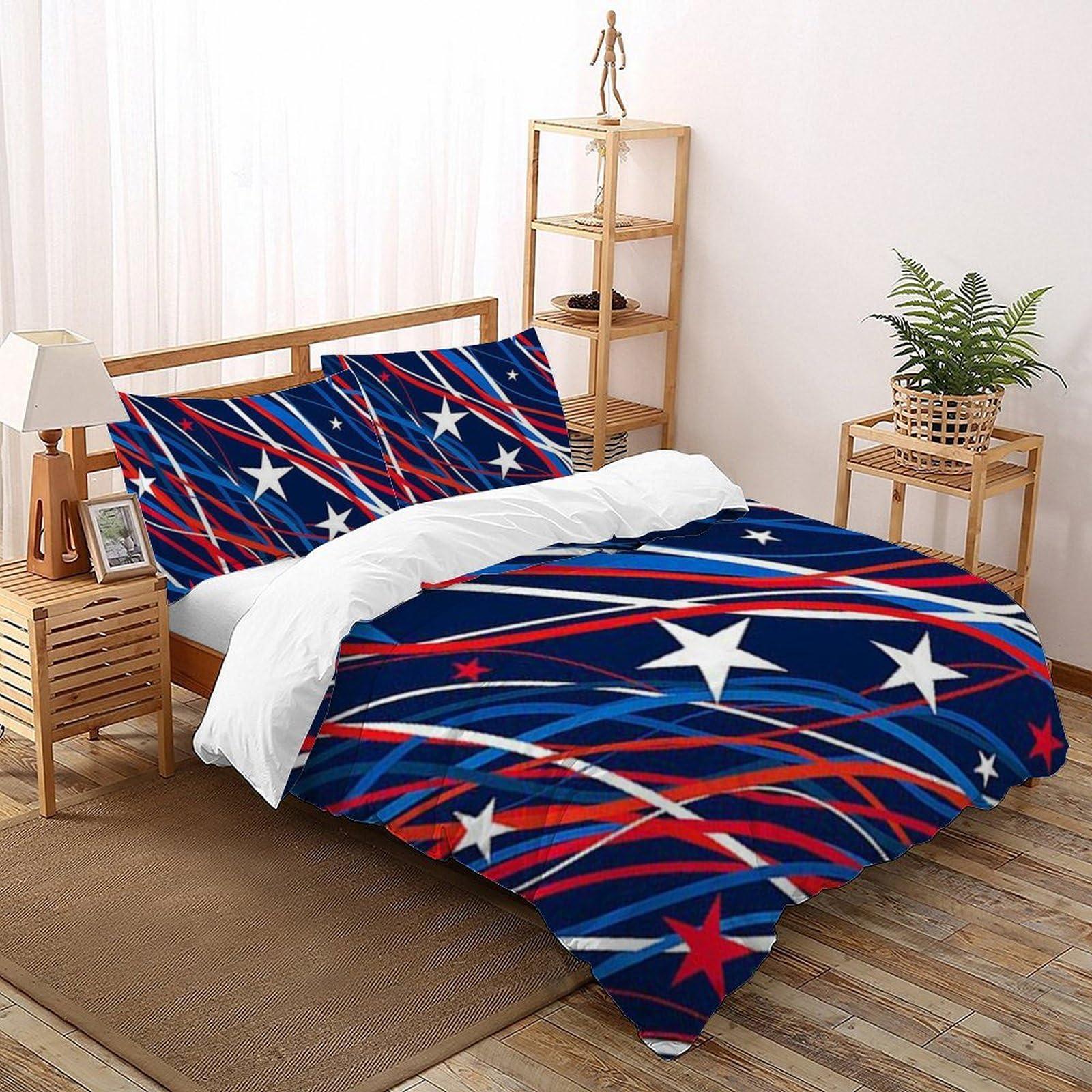 Ensemble literie moderne 260x220cm avec taies d'oreiller et housse de couette imprimée