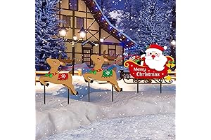 3 Pack Metal Christmas Yard Signs Decor