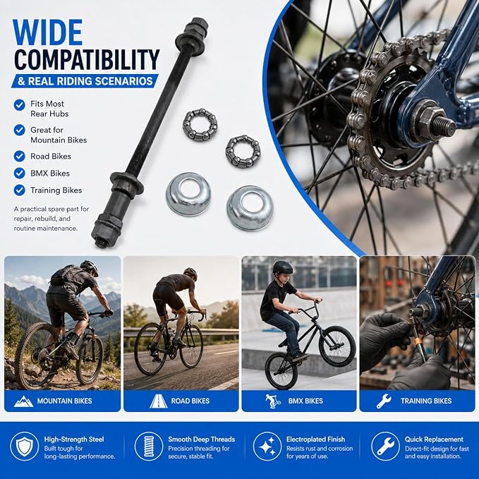 Eje para rueda de bicicleta 190 mm - Kit 1 set miniatura 8