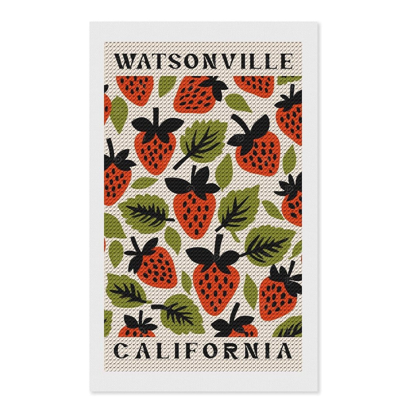 Junmoney Watsonville California Diamond Painting Canvas Set 12"x20", for Beginners, Complete Accessories, Christmas Gift, Modern Decor