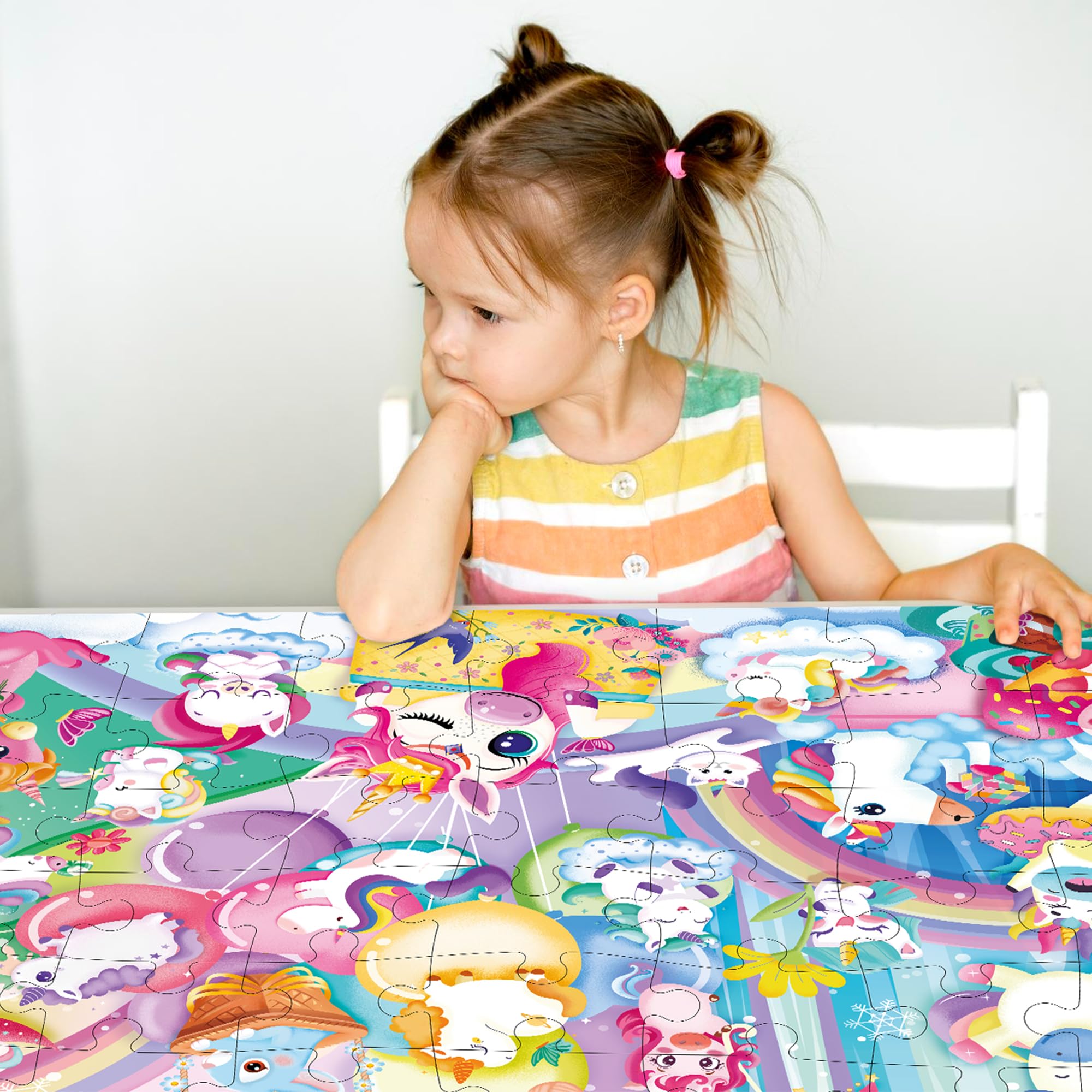 QUOKKA Rompecabezas Gigante De Suelo para Niños De 4 A 6 Años - 60 x 90 cm - Extra Grueso - 48 Piezas -Rompecabezas Infantil De Unicornio para Niños De 3 A 5 Años