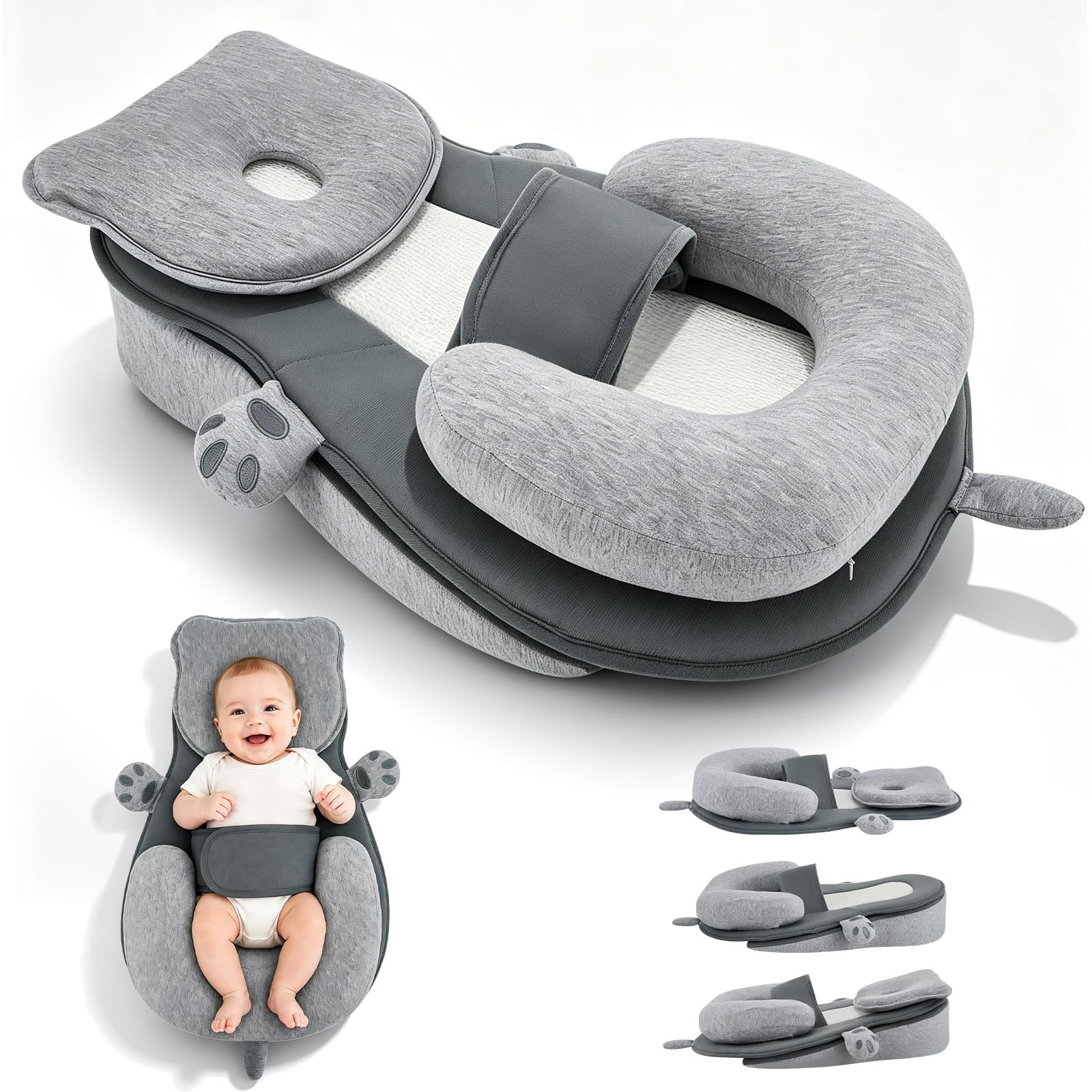 Normodic Mom Breast‑Feeding Support Pillow, Multifunctional Nursing Cushion with Adjustable Fastening Strap, Lap Support Cushion for Breast & Bottle‑Feeding (02)