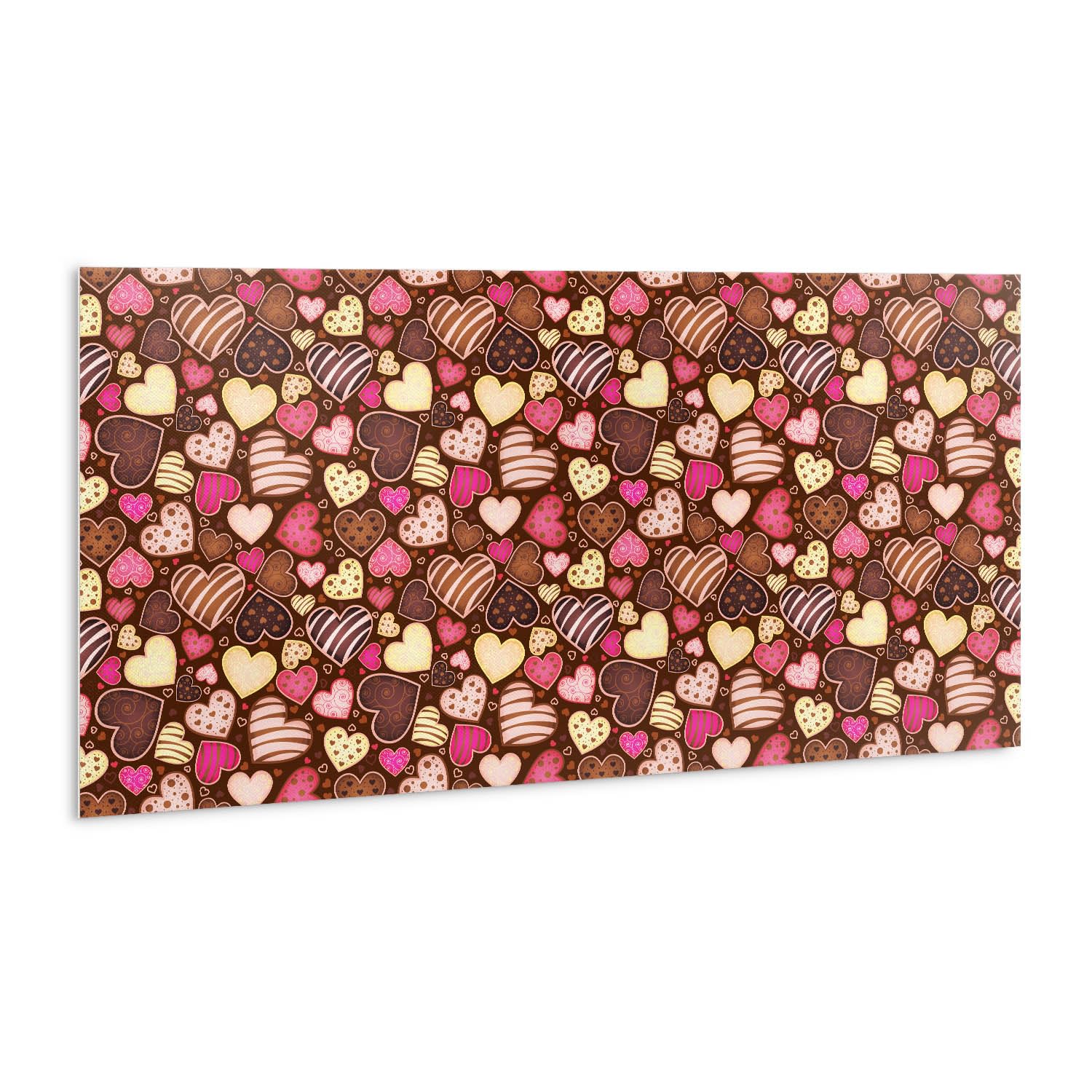 Panneaux Adhesive PVC Coeurs colorés 100x50cm Tulup pour crédence de cuisine