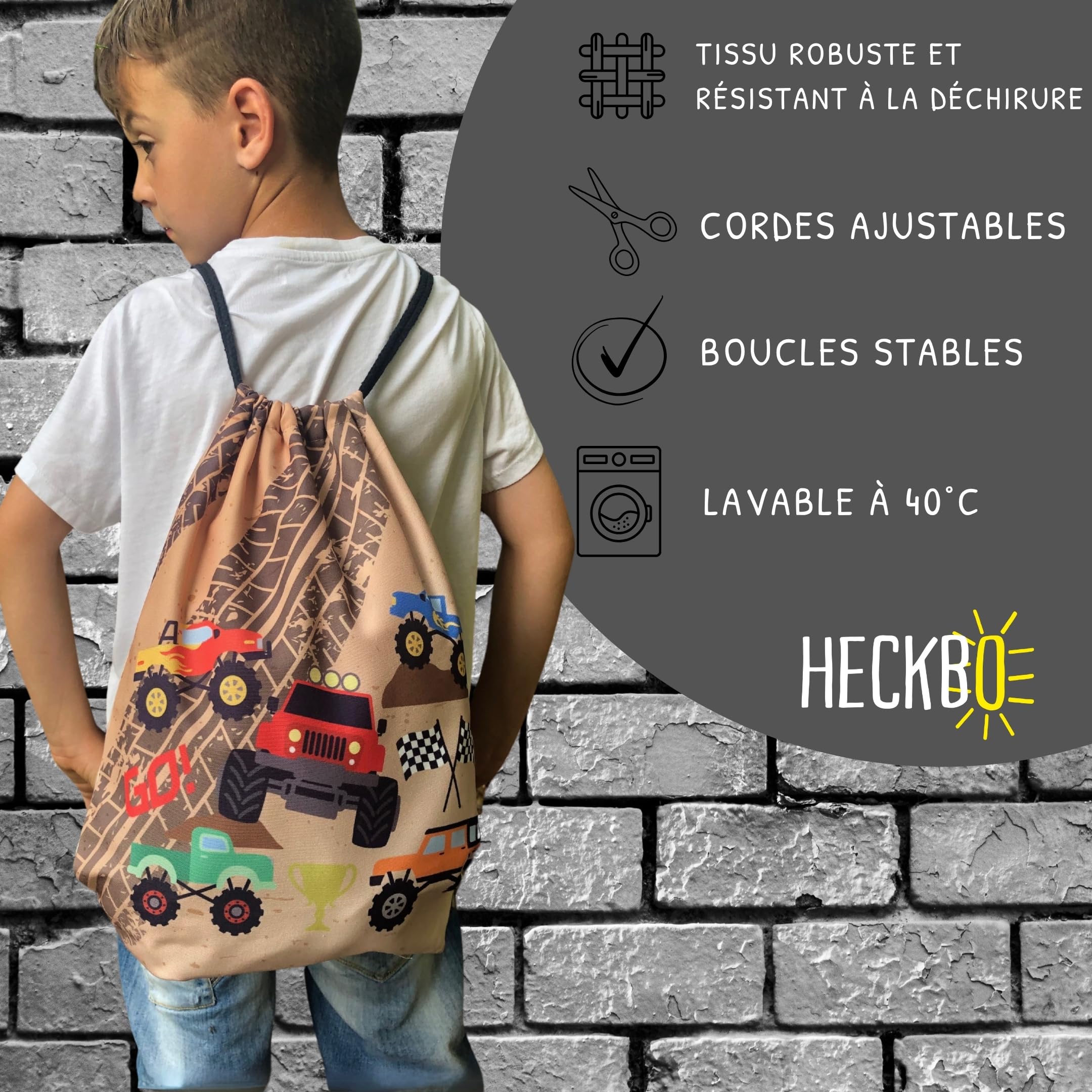 HECKBO Sac de gym pour enfant Motif - 3