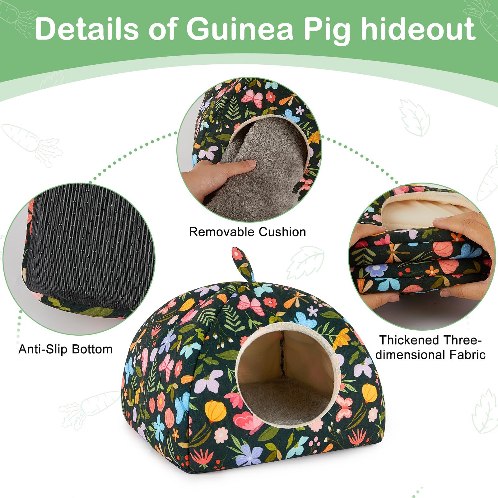 Hedgeink Guinea Pig House & Tunnel Set - Cuddly House & Toy for Rabbits Guinea Pigs, Ferrets and Other Small Animals - Image 4