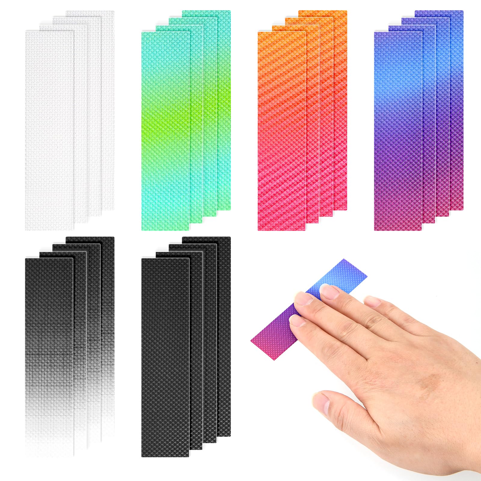 24PCS Anxiety Stickers Calming Strips for Sensory, Cute Fidget Textured Stickers Toys Anti Stress Tactile Rough Sensory Strips for Office & Classroom Desk - Relieve Adult & Teen Stress