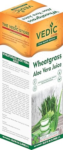 Miniatura 4 de Vedic Juices Bebida de jugo de Aleo Vera de alta calidad con pasto de trigo, 16.9 onzas líquidas, paquete de 1, ideal para uso diario