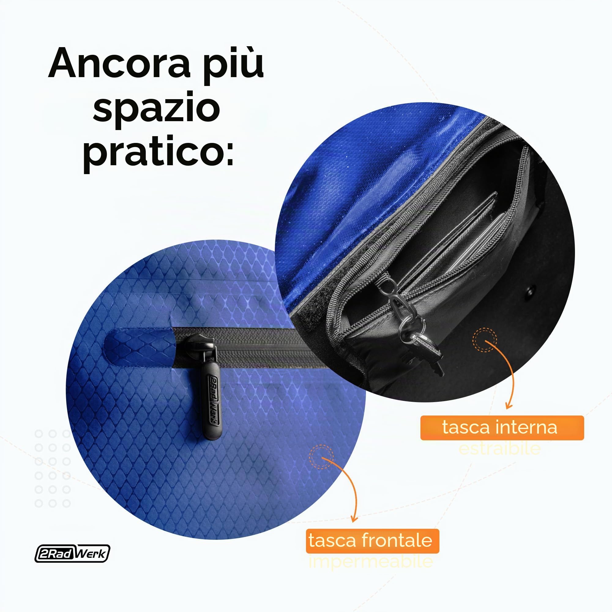 2Radwerk Borsa da bicicletta per portapacchi da 25,4 l, 100% impermeabile, con maniglia per il trasporto e tracolla, portapacchi per bicicletta, borsa per portapacchi posteriore, 56,5 x 30 x 15 cm