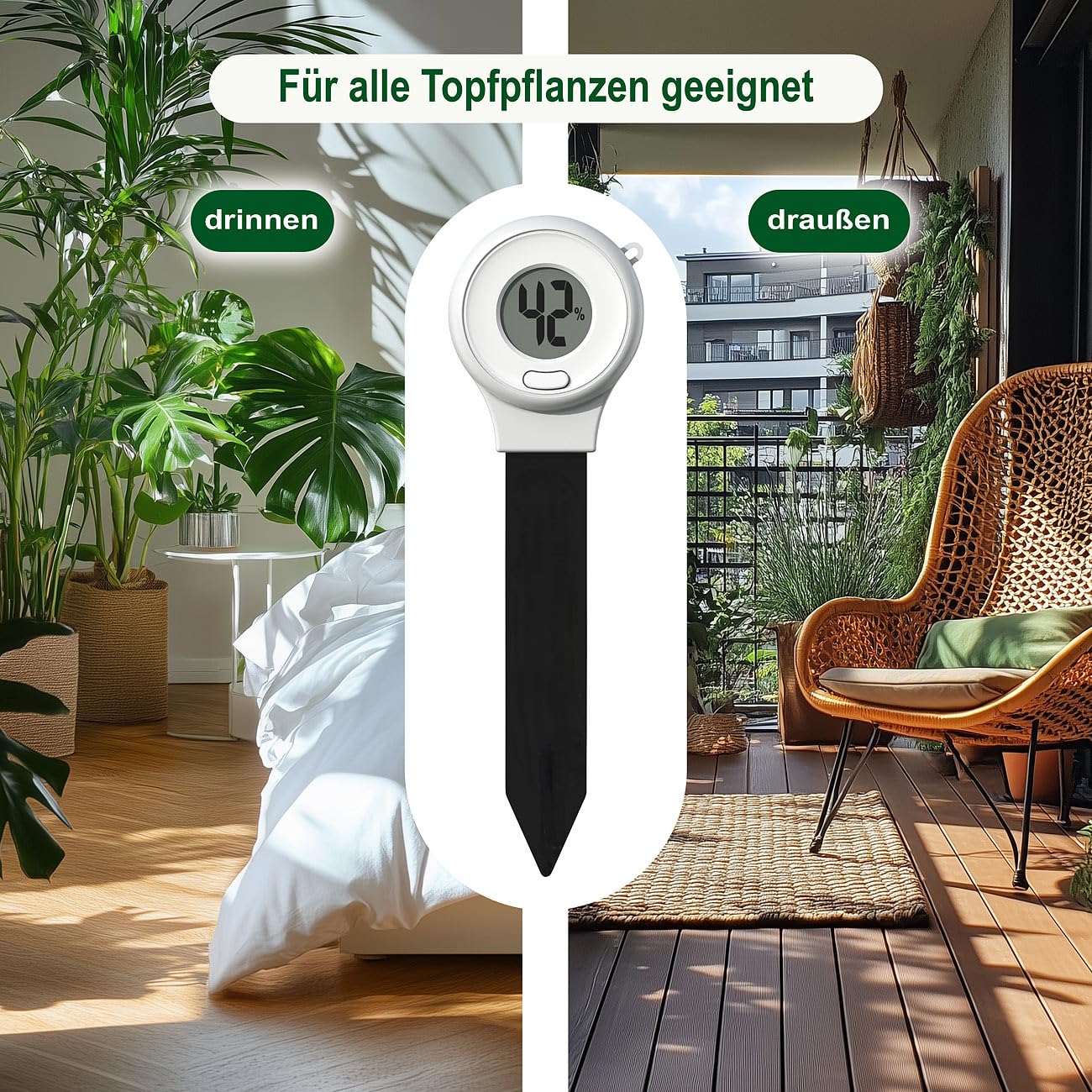 Royal Gardineer Bodenfeuchtetester: 12er-Set Digitale Boden-Feuchtigkeitsmessgeräte für Pflanzen, LCD (Feuchte Bodensensor, Pflanzen Sensor)