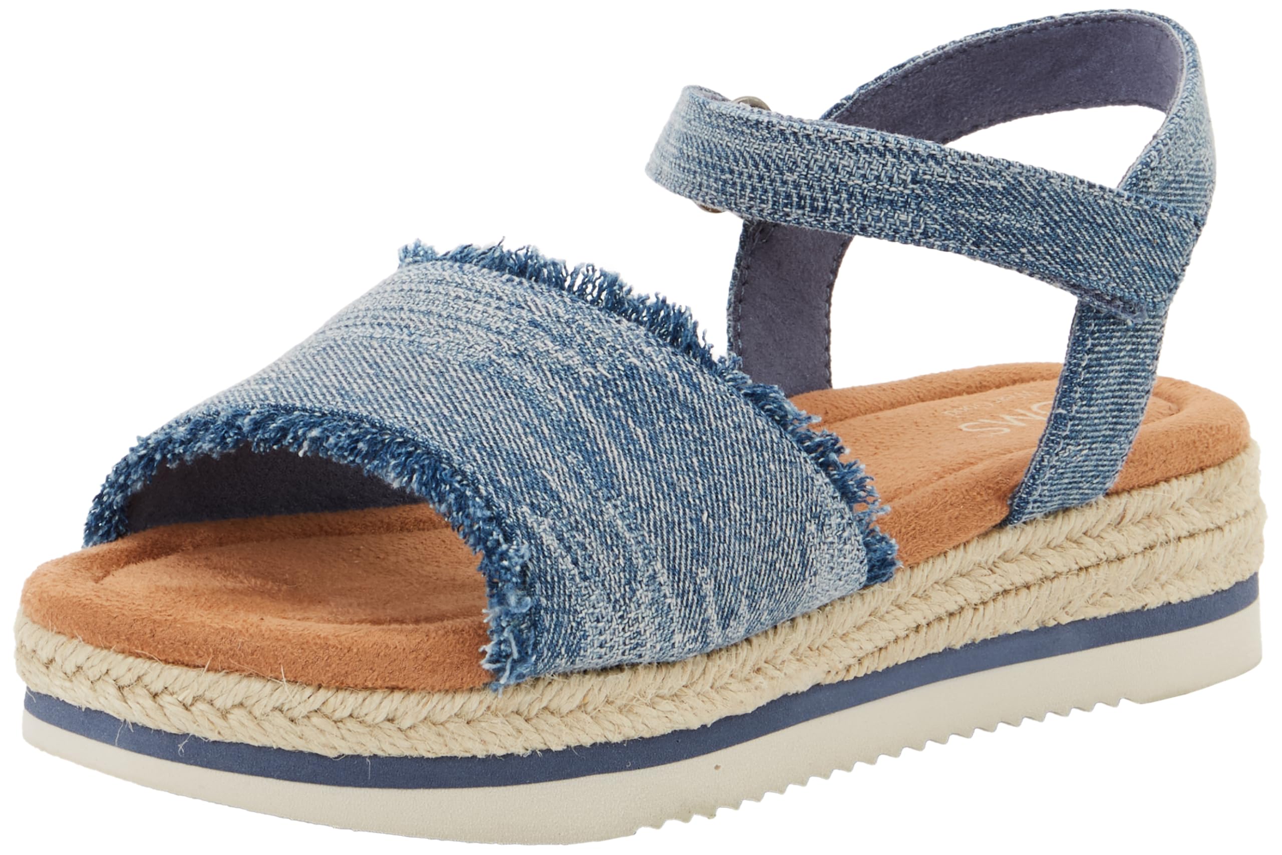 TOMS Women's Mid-Height Wedge Sandal with Eco OrthoLite Insoles & Adjustable Ankle Strap for Comfort & Style