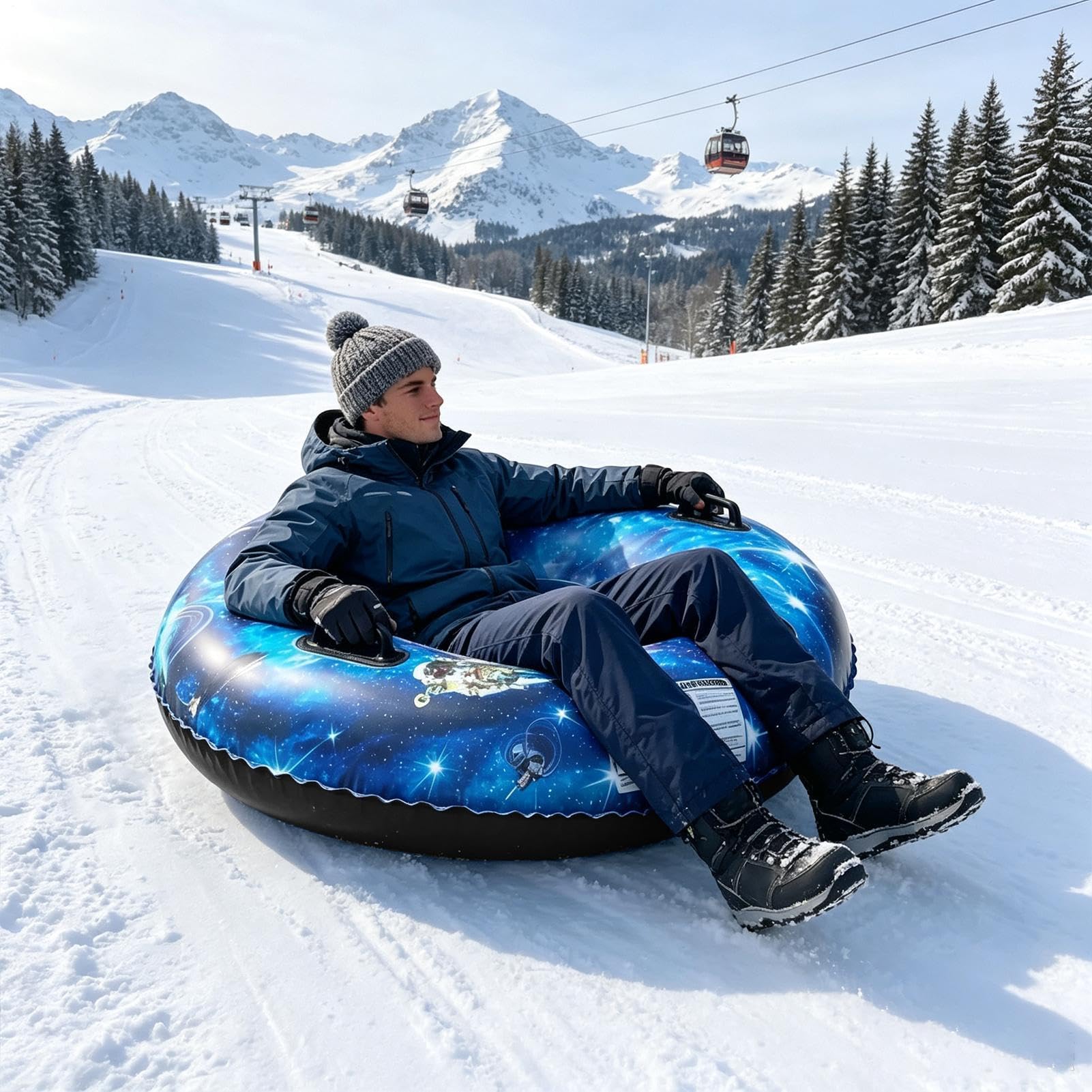 Aufblasbarer Schnee-Rodel 120 cm Robustes Aufblasbares Spielzeug mit