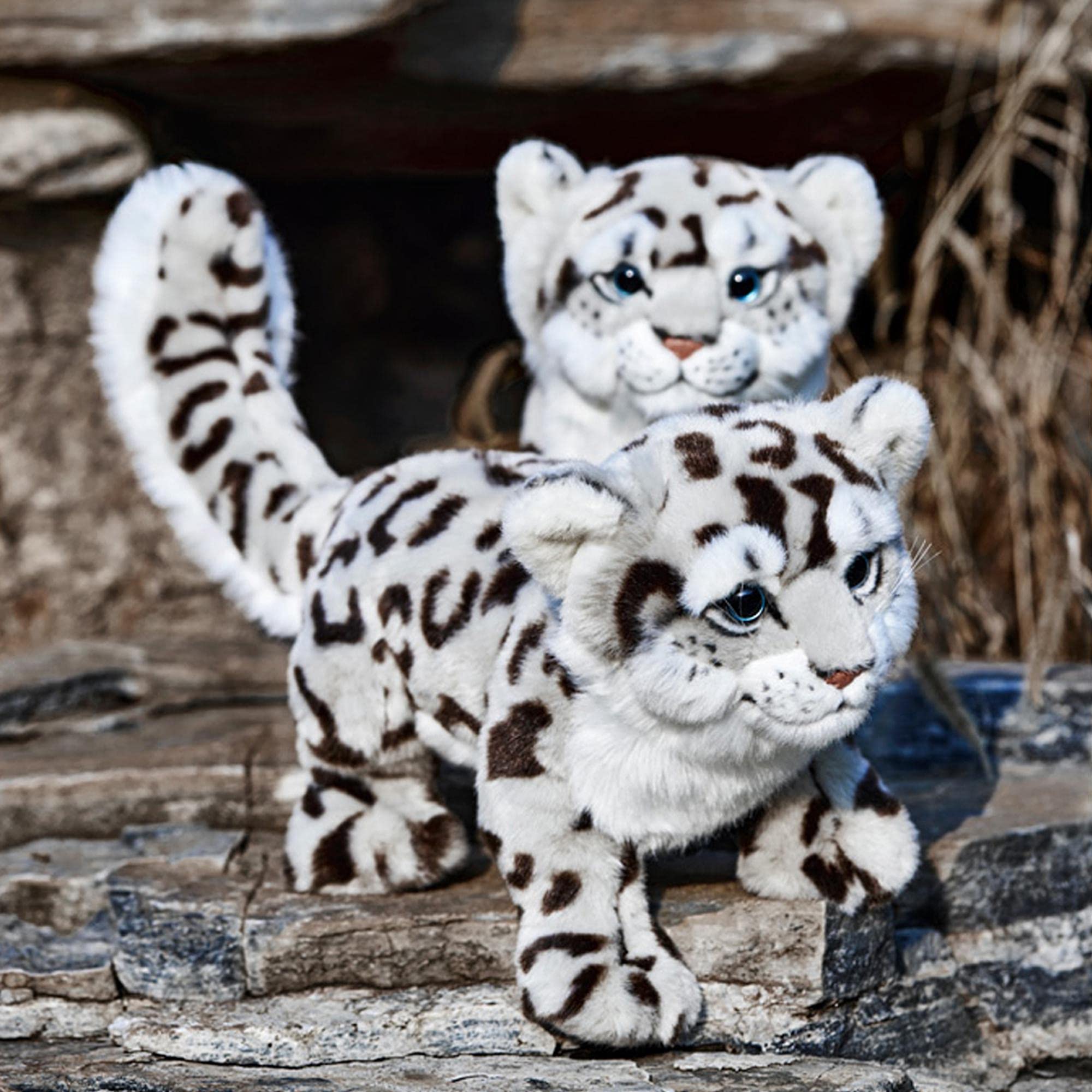 Amazon.com: keaiart-ly 栩栩如生的雪豹毛絨玩具,可愛的雪豹填充動物