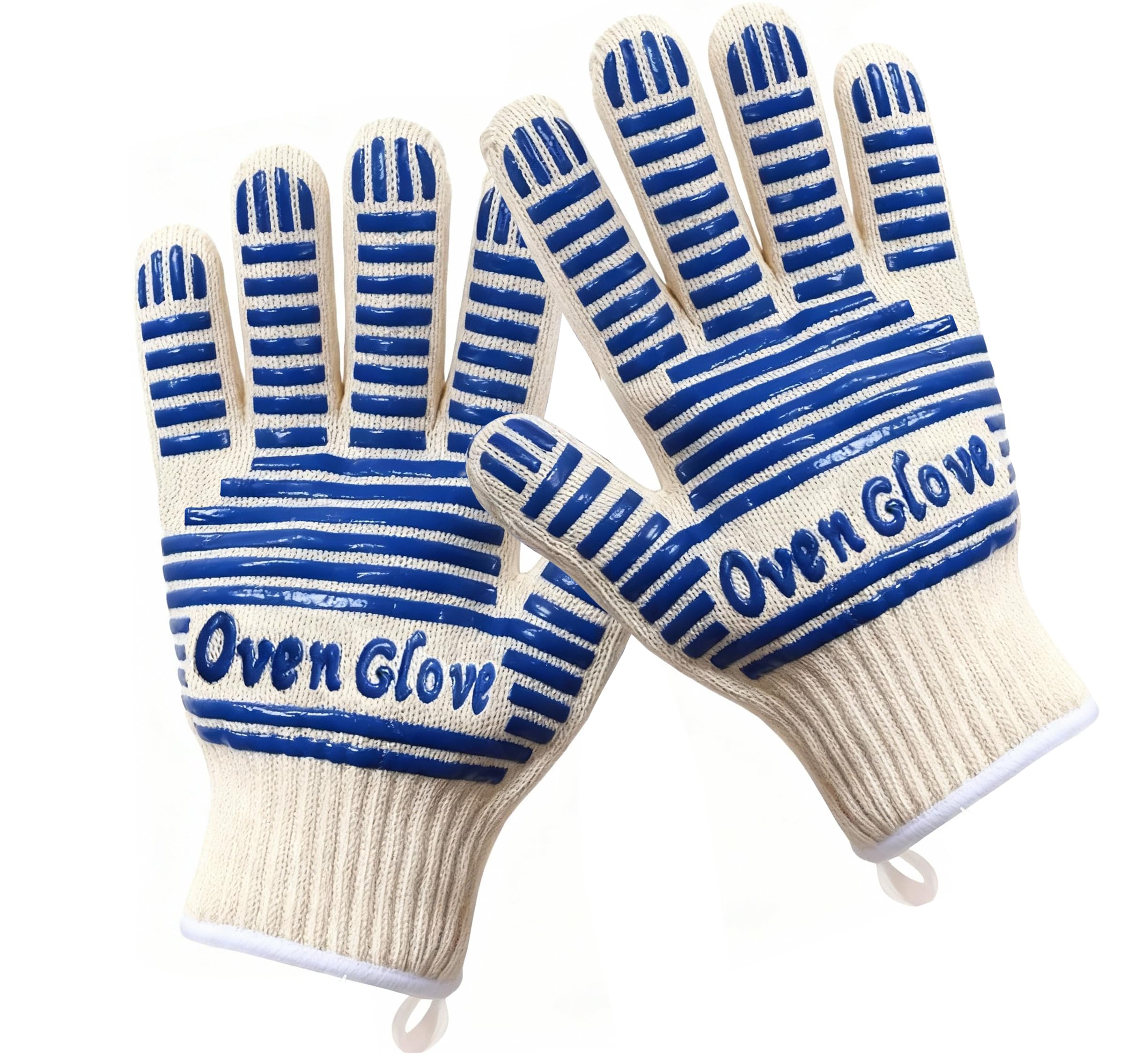 Oven Gloves Kitchen Microwave Heat Resistant Five Finger Non-Slip Silicone Oven Gloves for Handling Hot Surfaces Cooking Baking and Fireplace Grilling