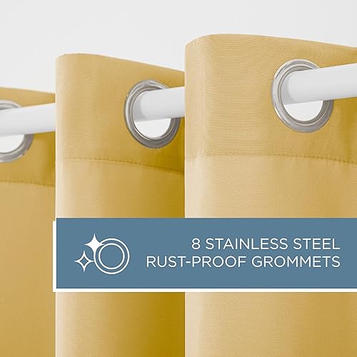 Miniatura 11 de Exclusive Home Curtains - Cortinas con ojales para interior y exterior, 2 paneles de cortina Vestido de verano amarillo,Blush,Gris