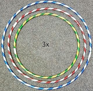 3x kids Adult Weight Loss Women Hoola Hoop - Sports Series Fitness Hula With Sharpener Exercise Fitness Gym Workout small medium and large