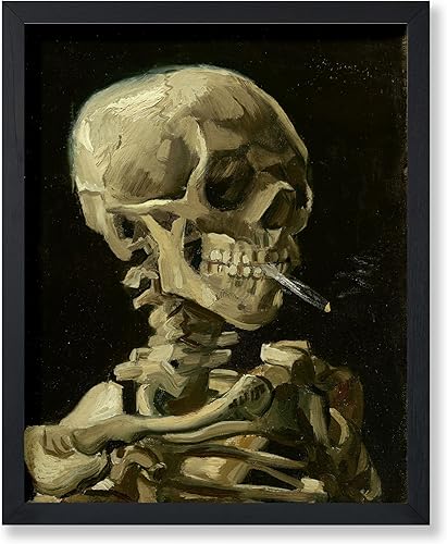 Poster Master Póster de Vincent Van Gogh, calavera de un esqueleto, arte de pared vintage sin marco de 8 x 10 pulgadas, regalo único de decoración