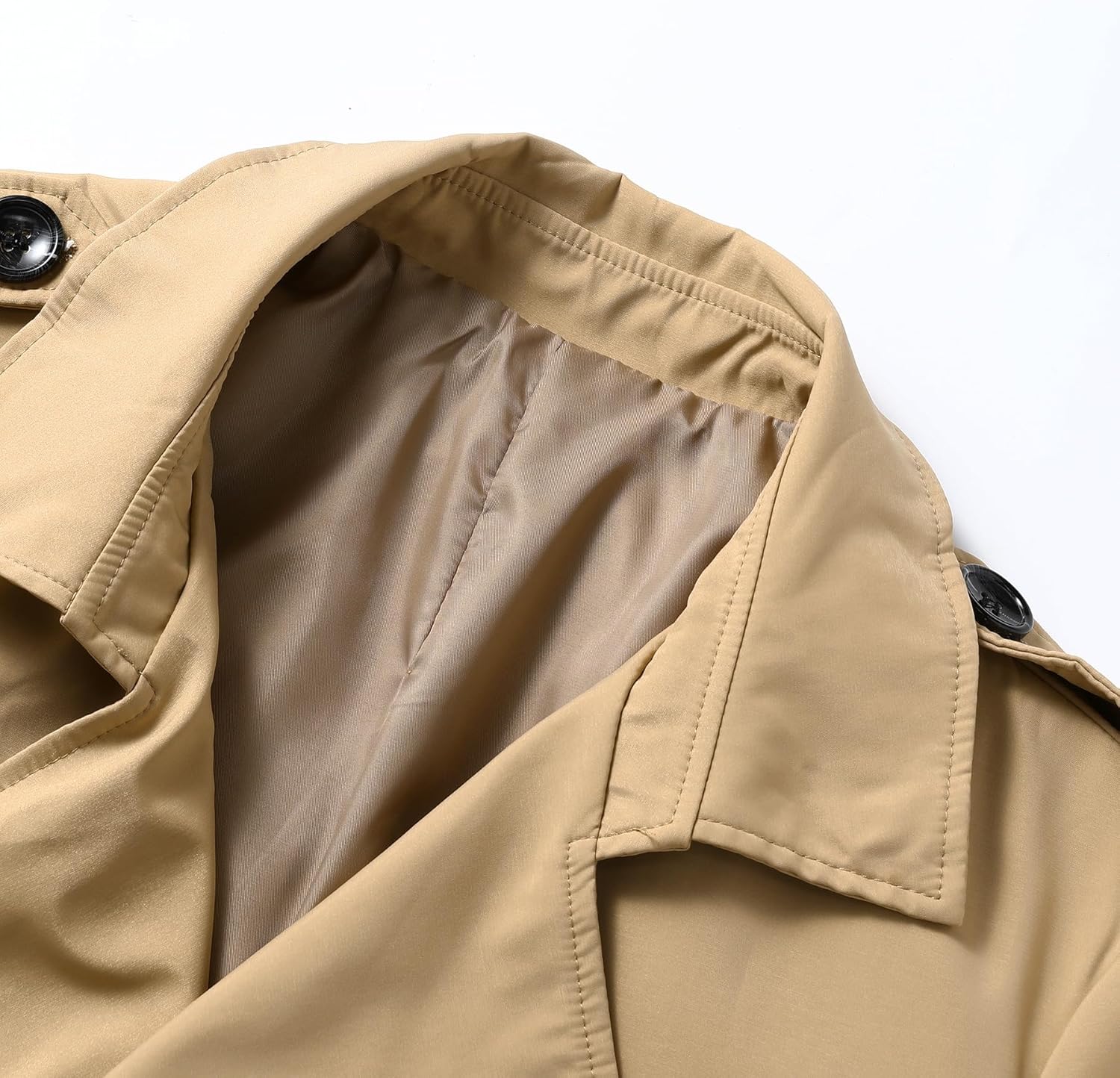 Allthemen Mens Double-breasted Overcoat Long Trench Coat