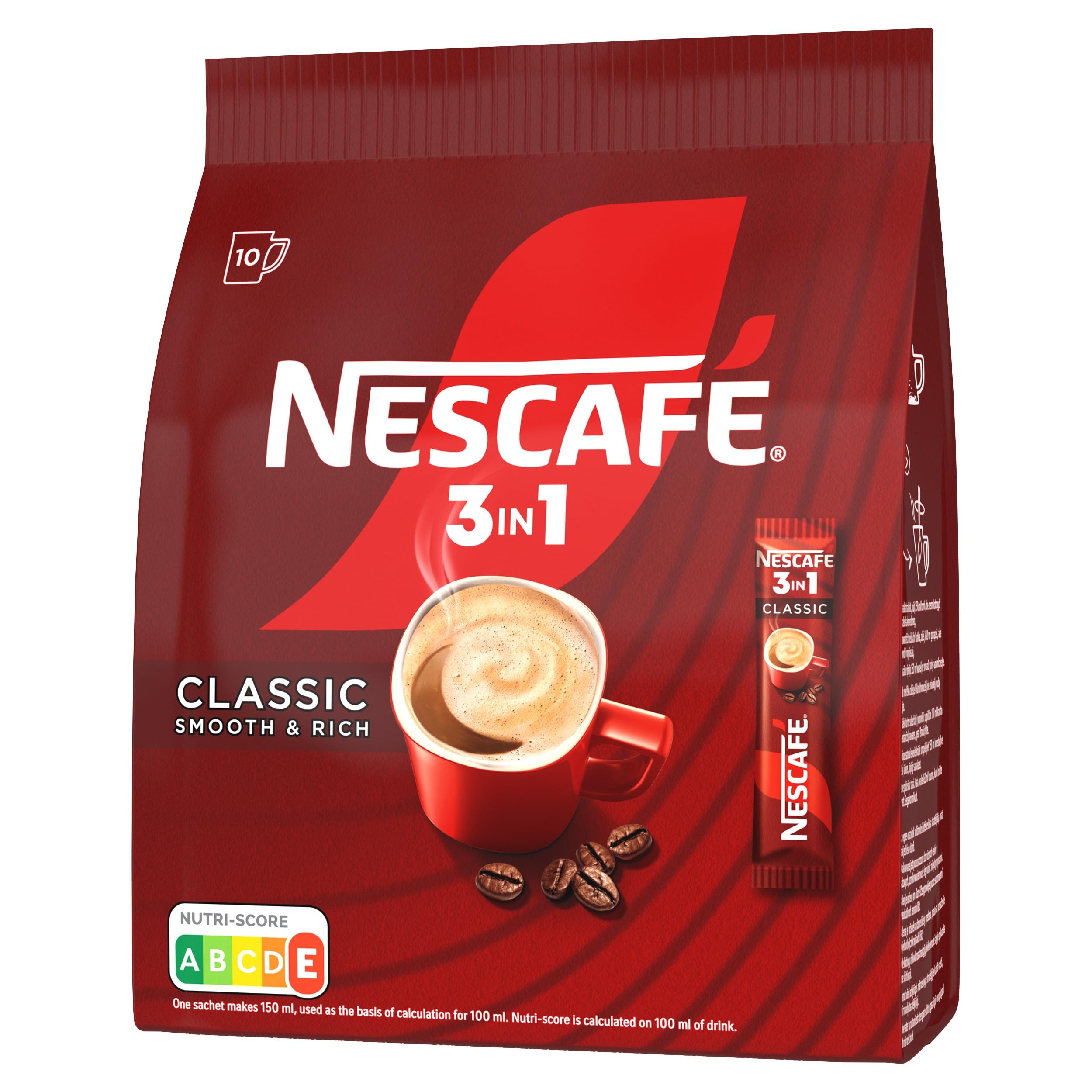 NESTLE Instant Coffee Nescafé Classic 3 w 1 (torba, 10 x 16,5 g)