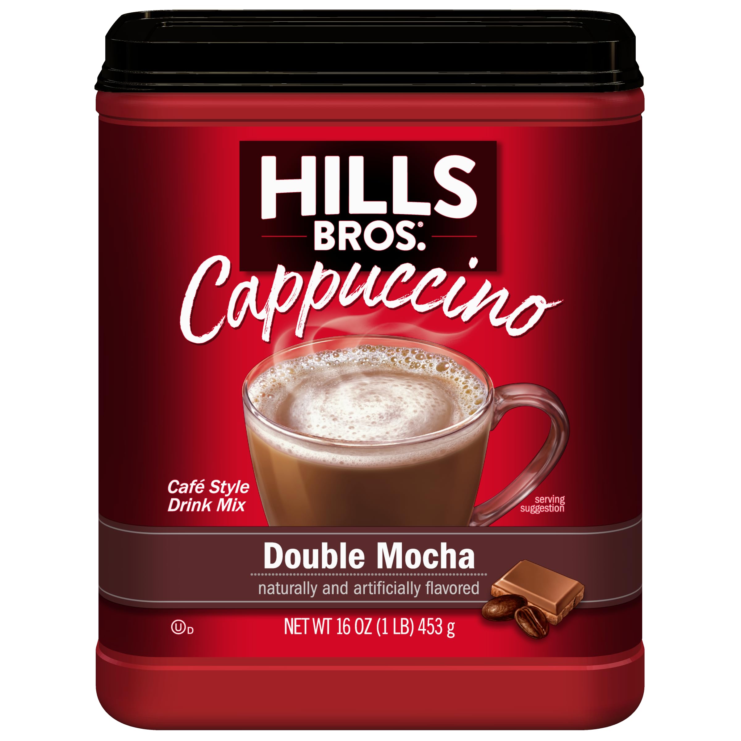 Instant Double Mocha Cappuccino Mix, Easy to Use, Enjoy Coffeehouse Flavor from Home, Frothy, Rich Chocolate, Brown, 16 Oz
