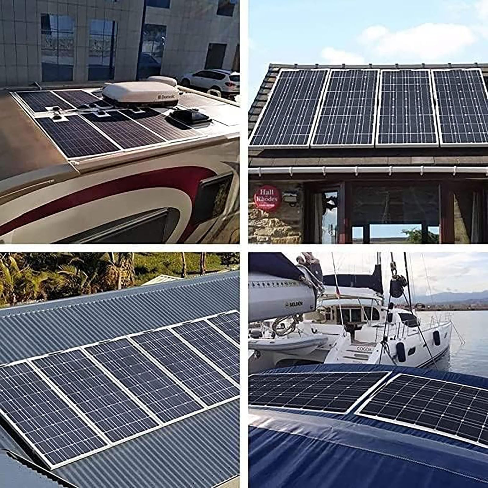 300 Watt 18 Volt Pannello Solare Monocristallino Estremamente Flessibile - Strato Etfe, Ultra Leggero, Ultra Sottile, per Camper, Roulotte, Camper, Barche, Tetti, Superfici Irregolari,Single
