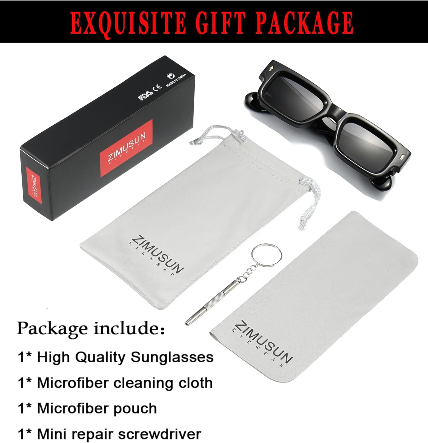 Square Thick Frame Sunglasses for Women Men Fashion Chunky Rectangle Sun Glasses Black Shades - Image 7