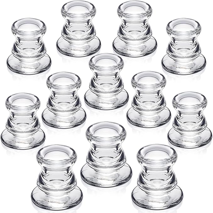 NITIME Candlestick Holders Bulk 12PCS Taper Candle