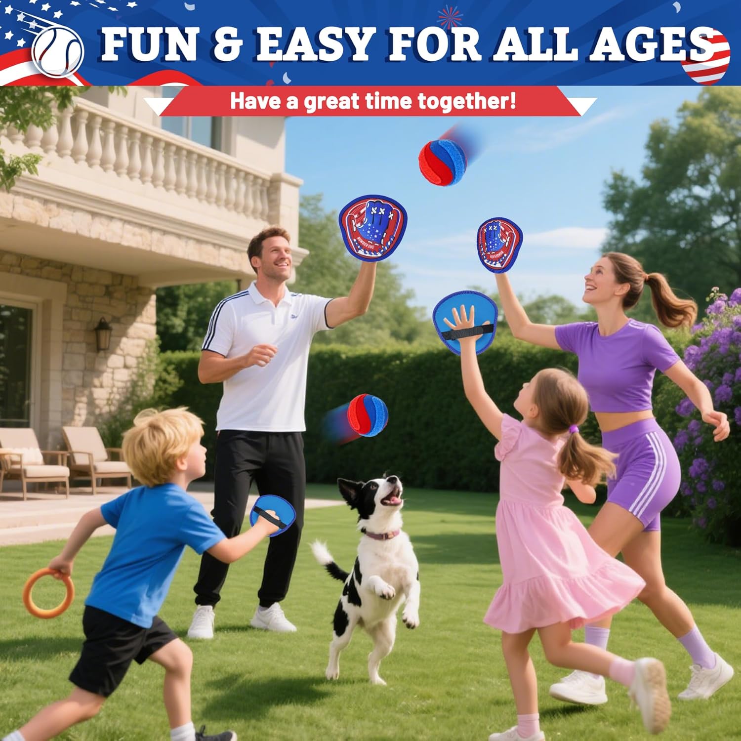 Toss and Catch Ball Game – Outdoor Toys for Boys & Girls with Glove & Sticky Balls,to Create Lasting Memories with Family & Friends at the Yard, Beach, or Pool for 3 4 5 6 7 8 9 10 Year Old Boys Girls - Image 3