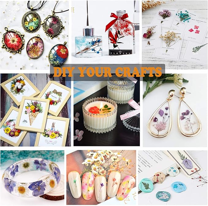 35 Piezas Flores Secas Prensadas Púrpura para Manualidades miniatura 7