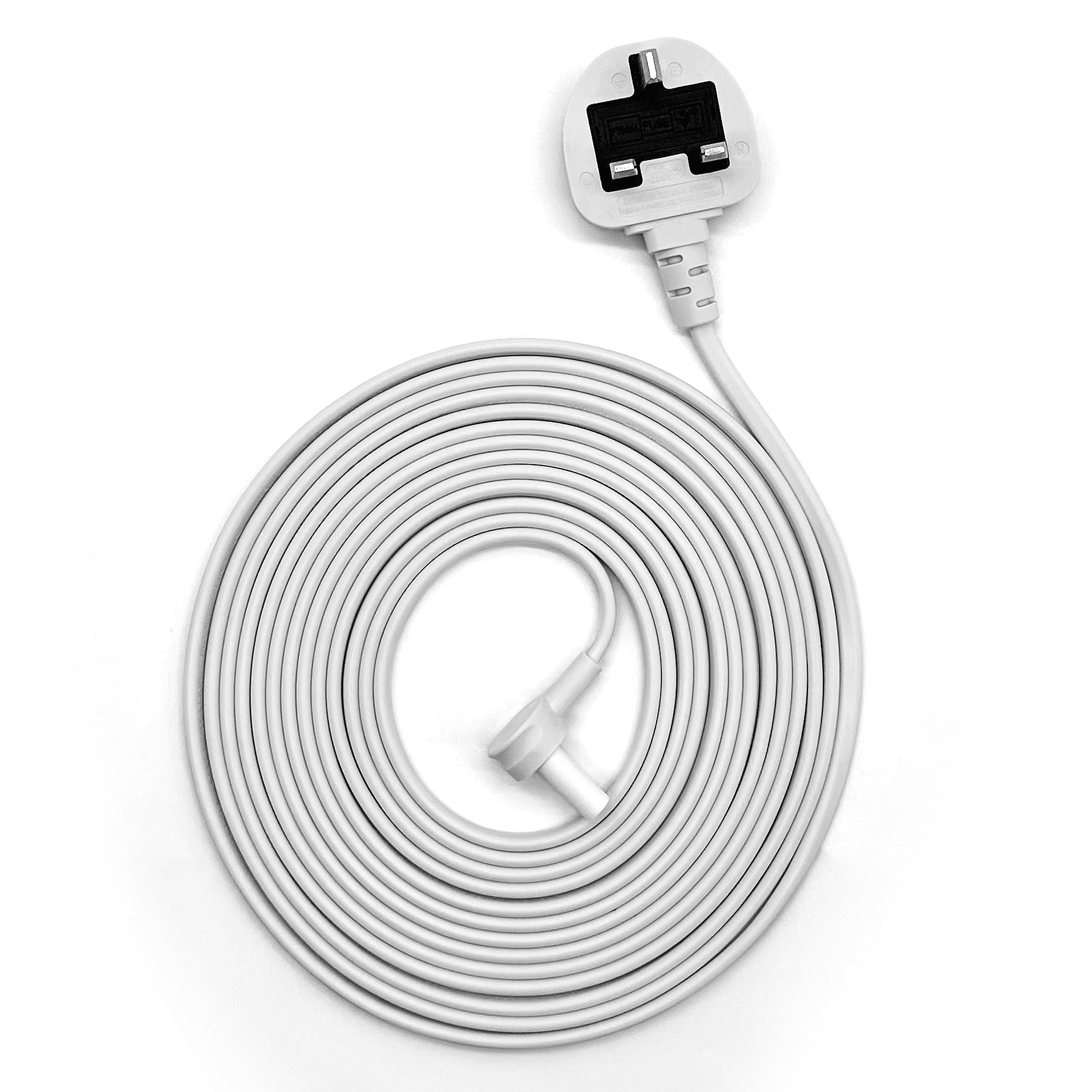 BrightOn® Power Cord Compatible with Sonos ERA 100, ERA 300, Mini Sub and Sonos Sub, UK Version, 5 Meters, 1-Pack (White)