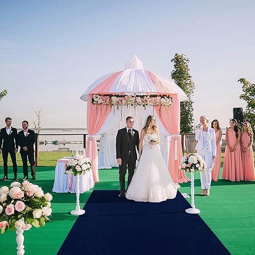 Miniatura 4 de FUHSY Camino de pasillo azul marino para ceremonia de boda, 3 x 15 pies, terciopelo para pasillo de boda, alfombra de pasillo de lino de poliéster