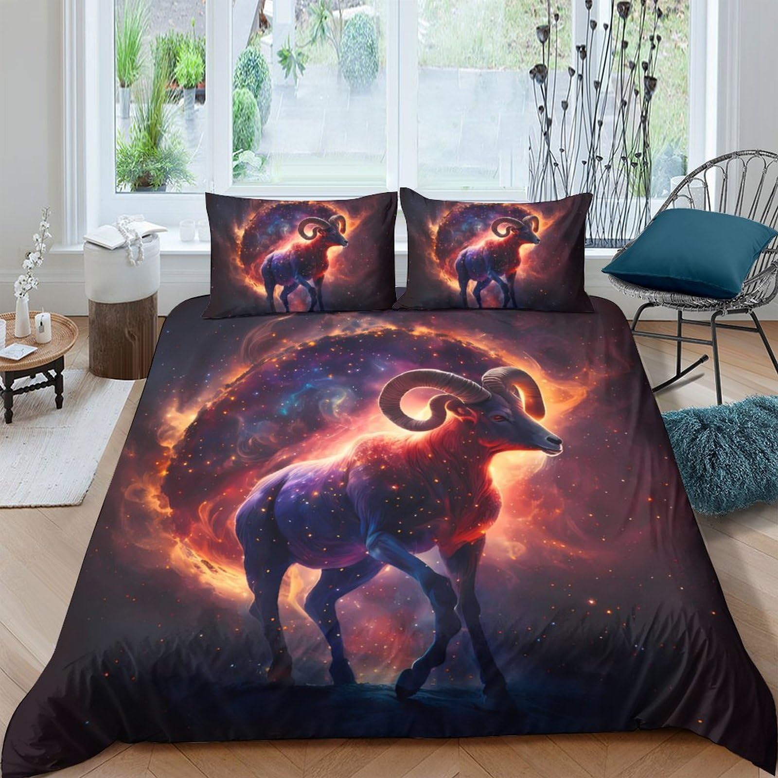 Unrxjzlvm Style-6 Galaxy Ram Duvet Cover Set Microfiber Dorm Teen Bedding