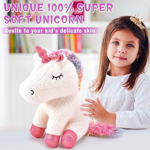 Miniatura 3 de Regalo de unicornio para niñas de 3, 4, 5, 6, 7, 8 años, con botella de agua de animales de peluche, collar de luz nocturna, diadema, bolígrafo de