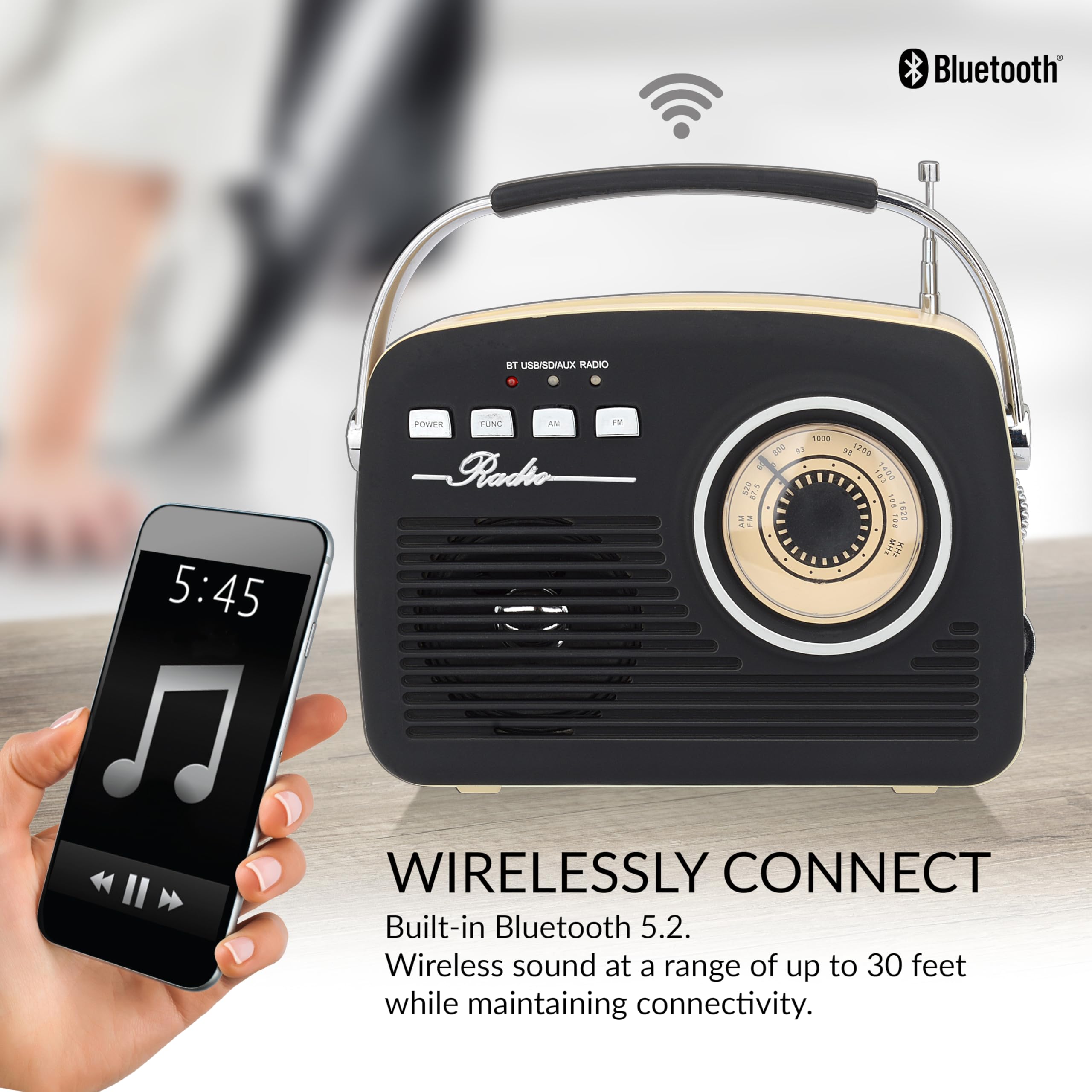 Amazon.com: Supersonic SC-1201BT Retro Portable Bluetooth Speaker