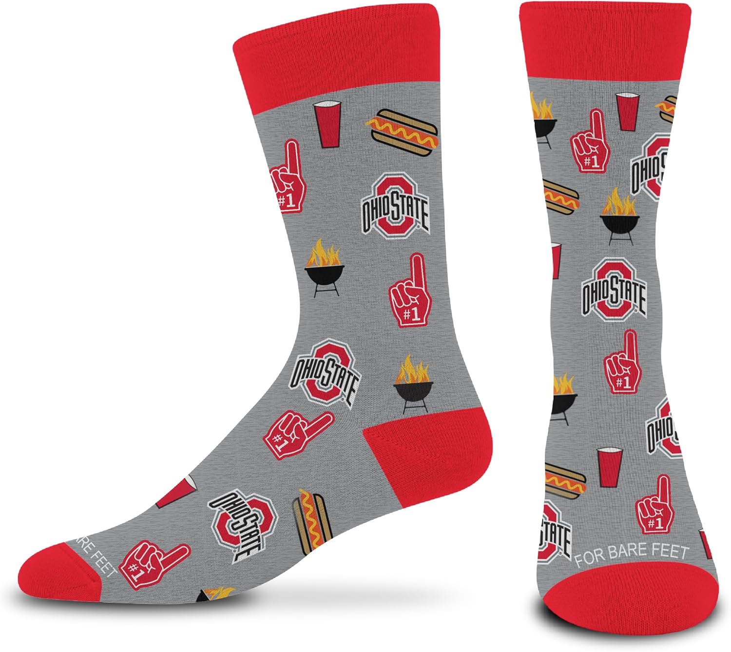 For Bare Feet NCAA Unisex Tailgate Dress Crew Sock Team Colors