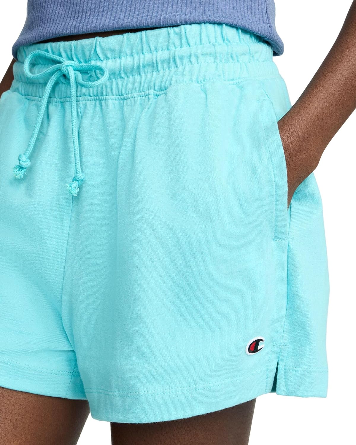Champion Women's T-Shirt Shorts, C Logo, 3"