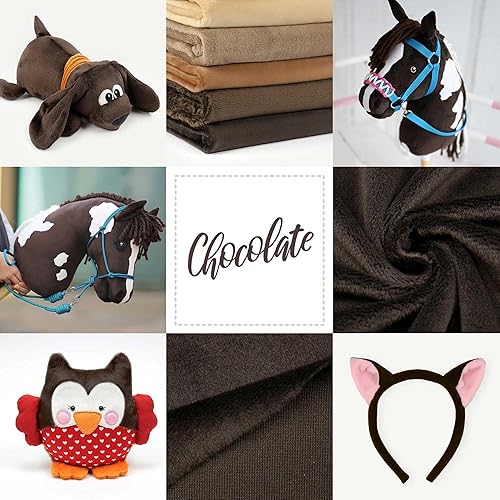 Miniatura 6 de Tela de felpa de pelo corto para coserMinky para peluches y muchos más  39.5 x 29.5 pulgadas  Longitud del pelo 116 pulgadas (0.059 in)  Chocolate