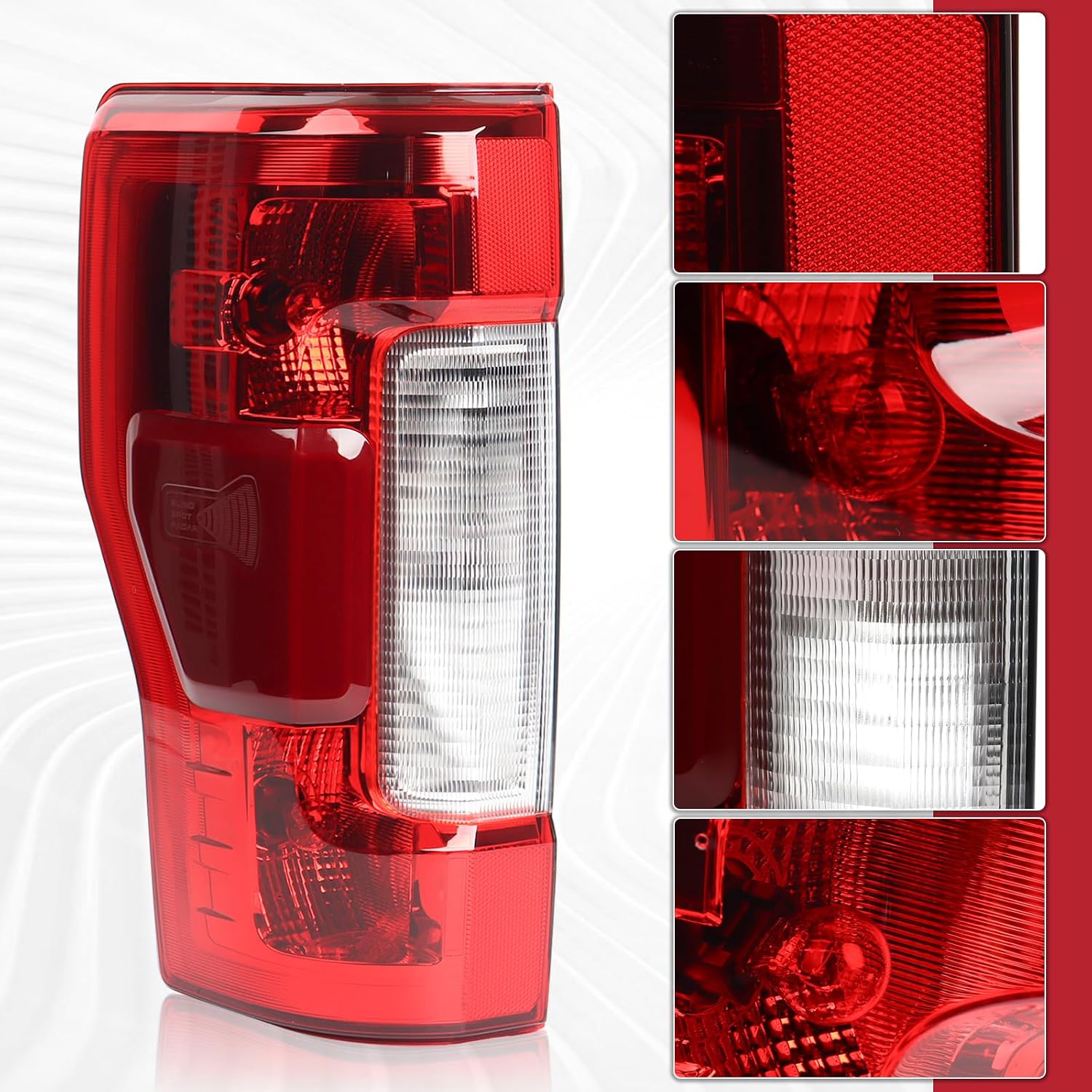 Halogen Type Tail Light Rear Lamp w/Blind Spot (Module NOT Included) Assembly Compatible for 2017-2019 Ford F250 F350 XLT/Lariat Super Duty Left Driver Side KC3Z-13405-C