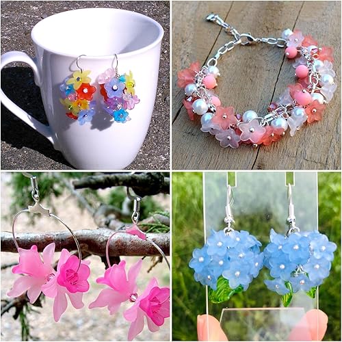 Miniatura 138 de Craftdady Dijes de cuentas de hojas de arce transparentes, colgantes colgantes de adorno para colgar, bonitos dijes para collares, pulseras, Hoja